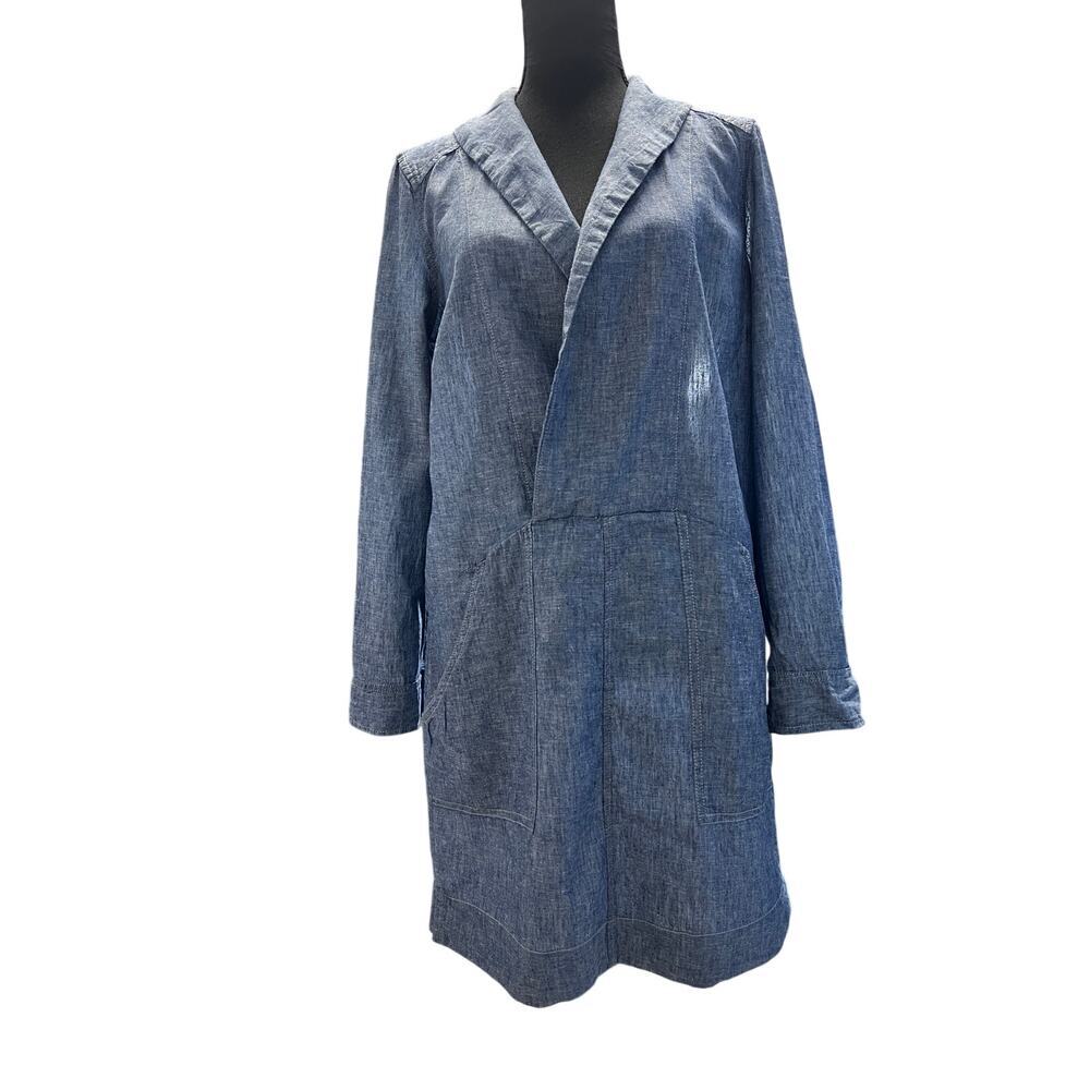 Free People Chambray Oversized Shirt Dress Women S Lightweight Denim Blue